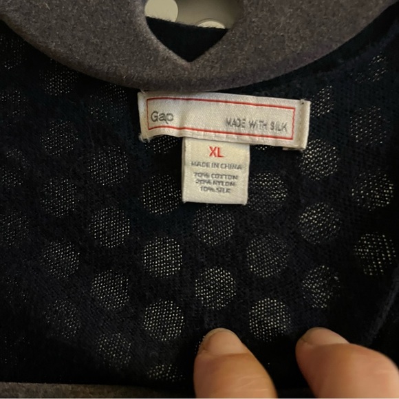 Gap Made With Silk Button Front Cardigan Size XL Blue/White Stripes GUC - Picture 4 of 8